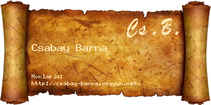Csabay Barna névjegykártya